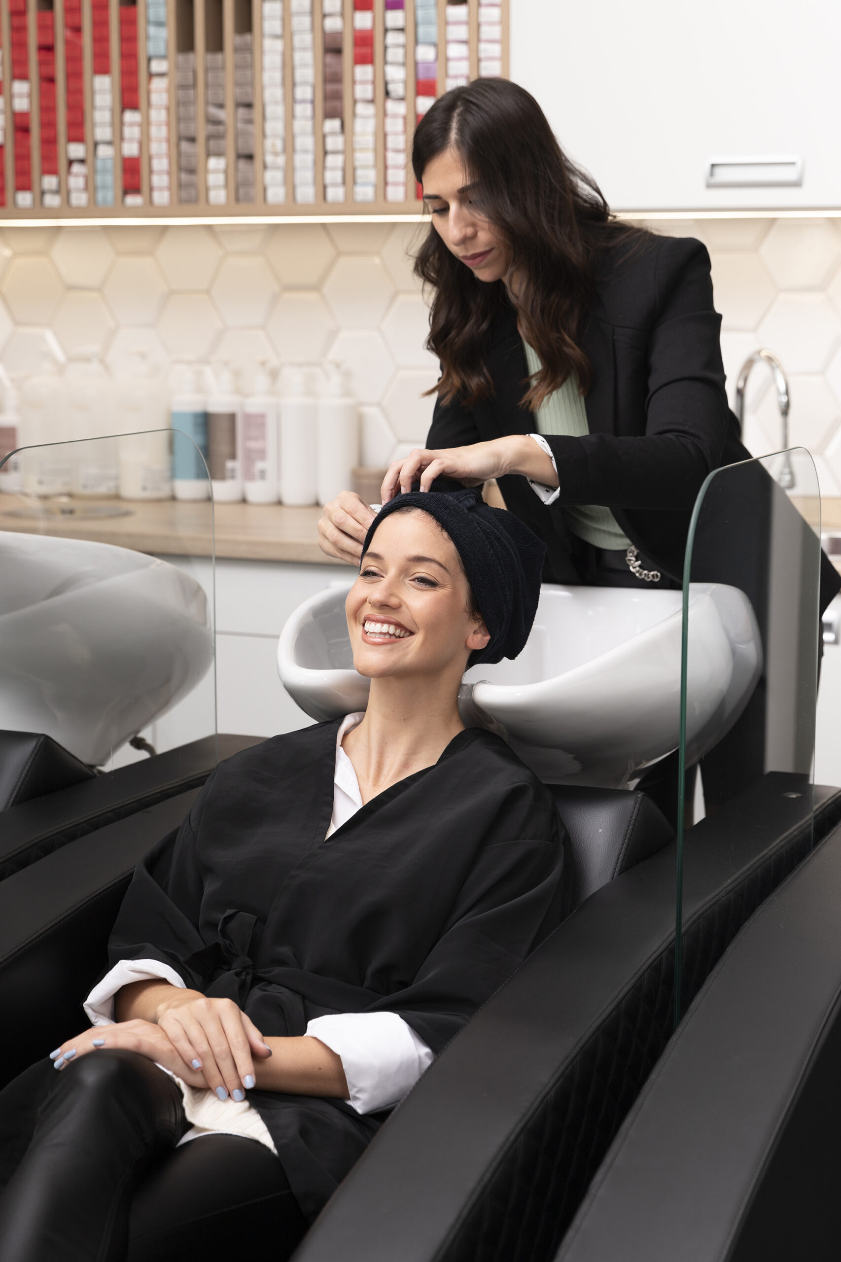 woman getting treatment hairdresser shop 1 scaled